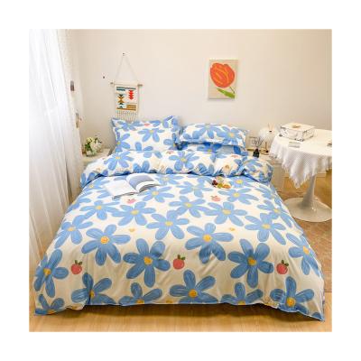 China Microfiber Scatter Print Four Piece 100%Polyester Bedding Quilt Cover Sheet Anti-static Floral Printing Fabric for sale