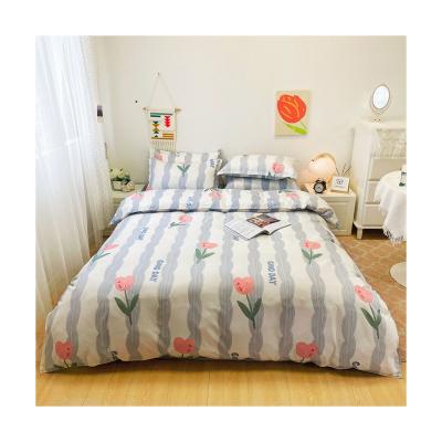 China Anti-static Microfiber High Quality Wholesale Fabric Cheap Single Style Polyester Bedding Sets for sale