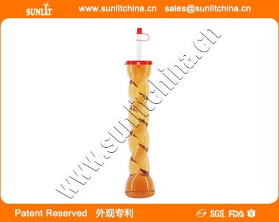 China Sustainable Long Neck Bottle Novelty Party Yard Cold Drinking Slush Plastic Cup for sale