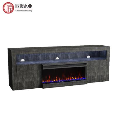 China (Others)Modern Adjustable Wooden Living Room Furniture RGB Led TV Cabinet TV Cabinet Unit Entertainment Center Fireplace TV Stand for sale