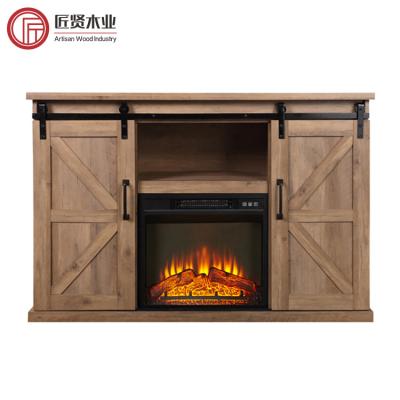 China Hotel Home Decor 3D Sfeerhaard Led Flame Fireplace TV Console Wood TV Stand Electric Fireplace for sale