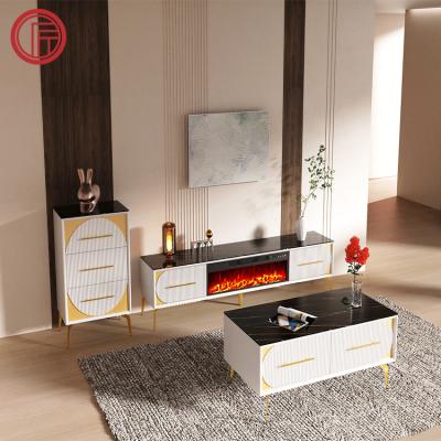 China Modern Living Room Furniture Sets Wood Center Coffee Tables With Modern Luxury Coffee Table And Drawer Fireplace TV Stand for sale