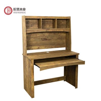 China Family Rustic Furniture Extendable Up Console Game Table Desk Industrial Style Wood Home Book Storage Shelf Stand Desk for sale