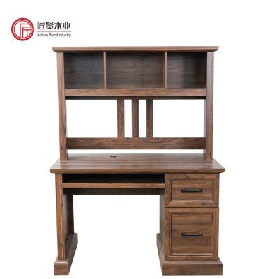 China Expandable Modern Furniture Corner Office Study Table Manager Executive Computer Desk With Shelf for sale