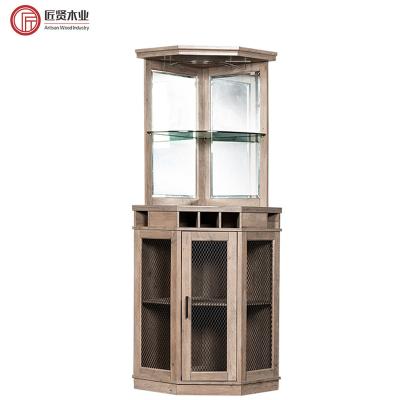 China Glass Adjustable Display OEM Living Room Wooden Corner (Other) Drinks Cabinet Modern Wine Bar Cabinet for sale