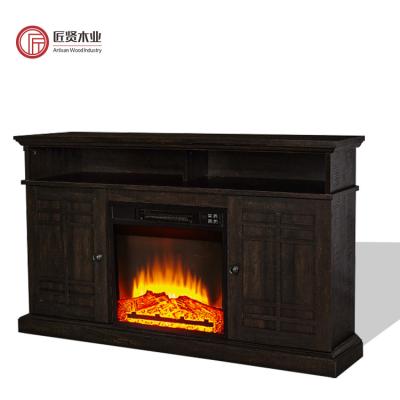 China Hotel Decor Western Open Indoor Decorative Flame With Remote Control Electronic Fireplace Tv Stand for sale