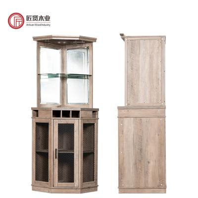 China (Other) Modern Customized Adjustable Iron Art Living Room Storage Wine Cabinet Corner Bar Cabinet for sale