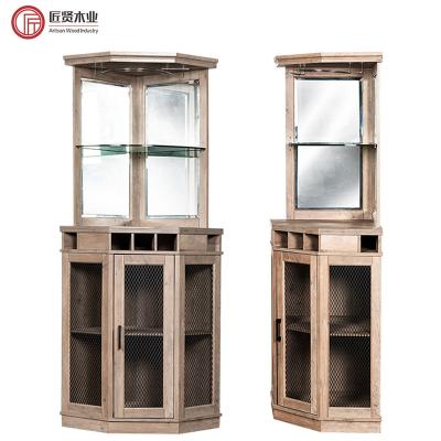 China Modern Adjustable Antique Home Furniture (Others) Wine Cabinet Corner Bar Wood Cabinets For Home for sale