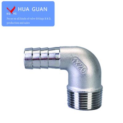 China Water Pipe System 304 Stainless Steel Pagoda Joint 90 Elbow Male Main Connection With BSPP BSPT NPT Tread for sale