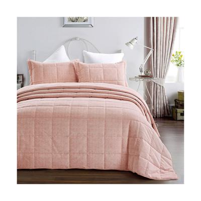 China Home Design 100%Polyester Pink Jacquard Comforter Home Professional 4 Season Comforter Cover for sale