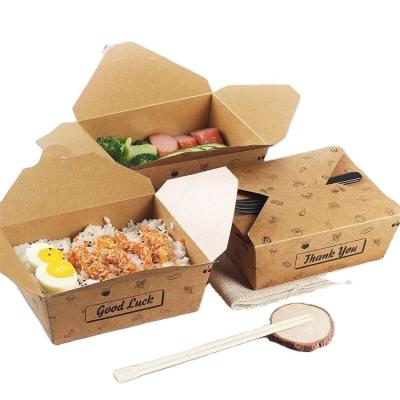 China Biodegradable Greaseproof Disposable Take Out Lunch Packing Boxes Paper Bento Lunch Box for sale