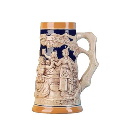 China Sustainable DIY Desgin Customized 3D Statue Porcelain Hand-Painting Stein For Beer for sale