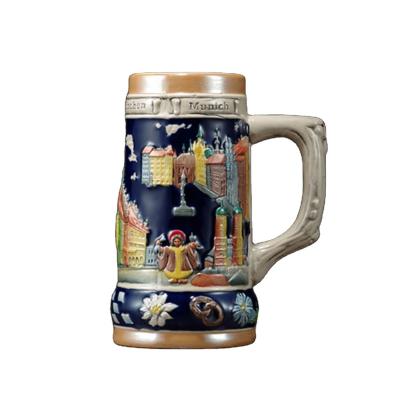 China Viable Promotional Cheap Price Glaze Emboss Ceramic Coffee Mug With Carving Engraved Beer Mug for sale