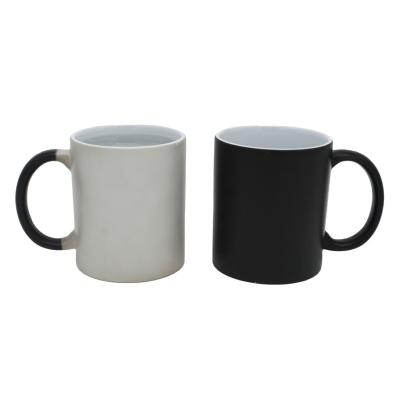 China Matt Color Viable Black Magic Mug 11oz A Grade Changing Sublimation Ceramic Mug for sale