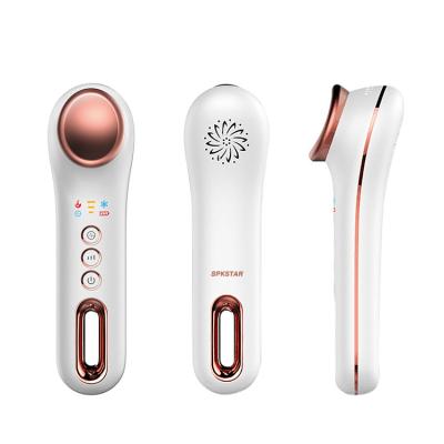 China Face Lift Fashion Woman Use Frequency Home Magic Heated Electric Hot Cold Facial Massager Handheld Vibrating Ultrasonic Eye Massager for sale