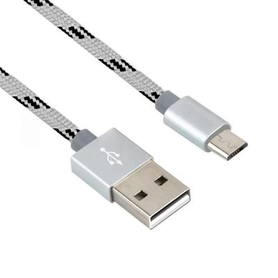 China Pretty Design Mobile Phones Android Micro Usb Bulk Cable Nylon Stripe Braided Red Rose Gold Color Black Home To Consult for sale