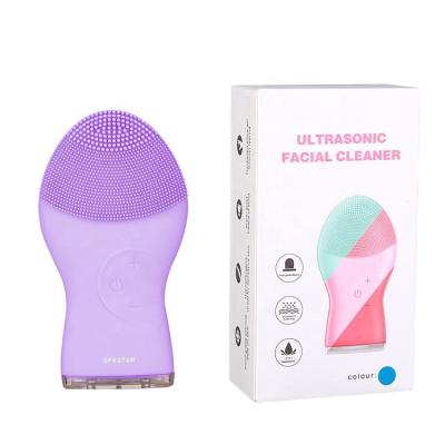 China Mini Washing Scrubber Clear Sonic Handheld Electric Face Remover Silicone Pore Remover Vibrating Clean Facial Cleansing Brush for sale