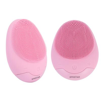 China Newest Pore Remover Beauty Products Deep Clean Face Scrub Brush Waterproof Rechargeable Electric Silicone Facial Cleansing Brush for sale