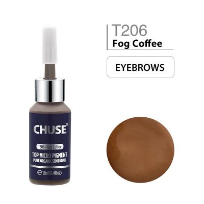 China Machine 12ml 16 color CHUSE coffee fog pigmento de ceja micro permanent cosmetic tattoo ink semi permanent makeup pigment for sale