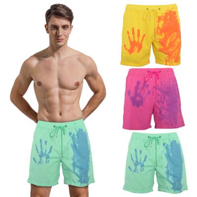 China 2021 Anti-Wrinkle Swimming Trunks Men Swimwear Color Changing Shorts Briefs Fading Swimwear Beach Abbreviations Men for sale