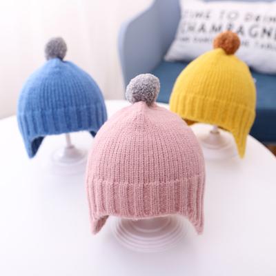 China COMMON 2020 New Design Cute Cartoon Colors Baby Kids Knitted Hats Babies And Beanie Hats For Kids Winter for sale