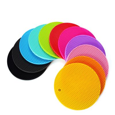 China Viable Multifunctional Round Silicone Table Place Mat Mat Cup Heat Resistant Non-slip Pot Holder Set Place Mat Kitchen Accessories Tool for sale