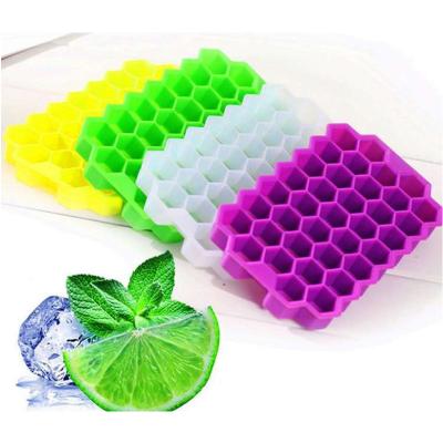 China Who respects the environment; Hot Sale Reusable Ice Cream Silicone Mold Honeycomb Ice Cube Trays With Lids Silica Gel Cube Silicon Ice Cream Mold Removable for sale