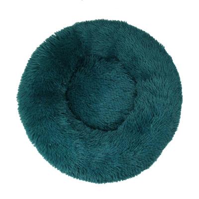 China Pets_Bed Fluffy Round Plush Round Pets_bed Soft Donut Cat Bed For Small Pet Bed for sale