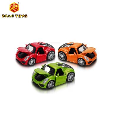 China Diecast Toy ZILLE 1:32 Q-Version Pullback Diecast Metal Toys Car Vehicle Three Doors Open for sale