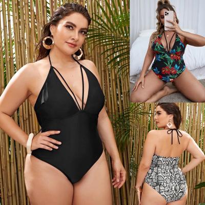 China Wholesale Women's One Piece Plus Size Swimsuit 2021 Luxury Swimwear Plus Size Swimwear One Piece For Fat Women for sale