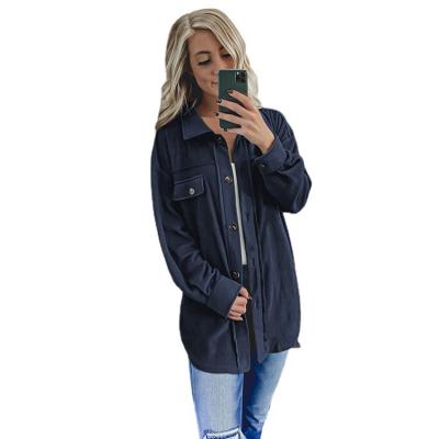 China Anti-wrinkle 2022 Newcomers Ladies Love Casual Jacket 3XL Long Sleeve Shacket Lapel Collar Women Shirt Coat for sale