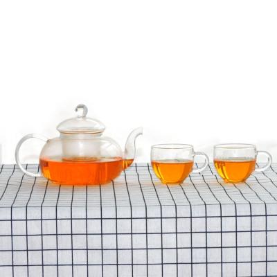 China Monaco Sustainable Teapot Blooming Tea Gift Set 6 Piece - 34 oz Borosilicate Glass Teapot for sale