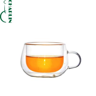 China Safe Double Wall Insulated Espresso Coffee Shot Glass Cup For Cappuccino Latte Set for sale