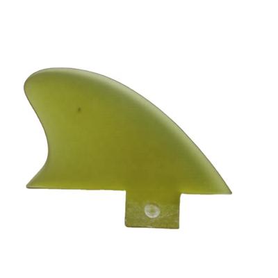 China Lemon Green Color Stable Clear N1 Surfboard Center Fin Fiberglass Surf Kneeling Fin Small For Surf for sale