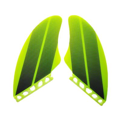 China Stable fiberglass with fins L height keel honeycomb fin sets with future base in green color for sale