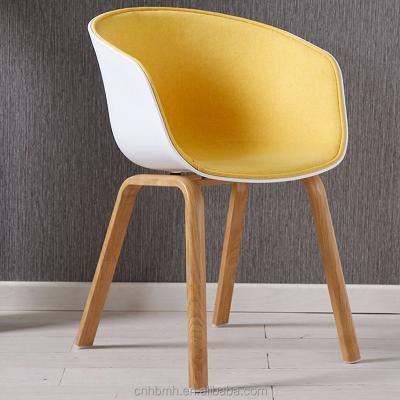 China Dining red simple nordic tea store milk shop chair leisure negotiatinghotel backrest chair solid wood fabric dining chair for sale