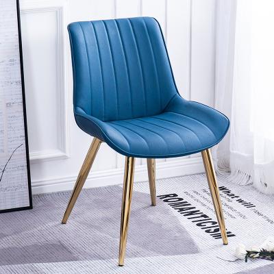 China European Latest Design Ergonomic Blue Sleek Steel Leg PU Steel Leg Lounge Chair Dining Room Furniture European Latest Design Ergonomic Blue Sleek Leg PU Steel Leg Lounge Chair European Dining Furniture dining room dining chairs for sale