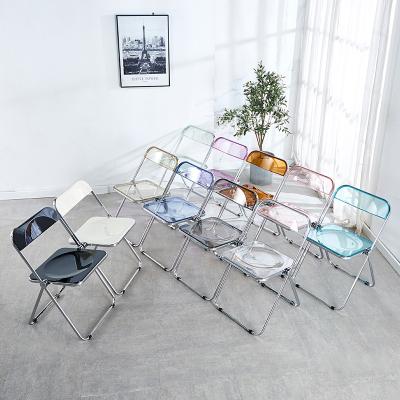 China Modern General Use Folding Chair Transparent Folding Dining Chair With Seating And PC Back for sale