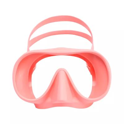 China Colorful 180 Wide View Design Silicone Strap Swim Scuba Half Face Scuba Diving Mask For Diving Snorkeling for sale