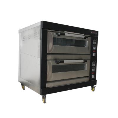 China Durable 2 Deck 4 Tray Bakery Hotel Widely Used Bakery Equipment Unique Pizza Oven For Bread for sale