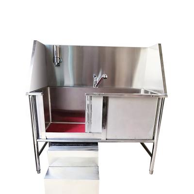 China Sustainable Stainless Steel Sink Pet Tub Tool Silver Multifunctional Pet Bathing for sale