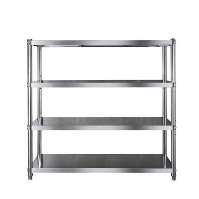 China Good Quality Commercial Kitchen Store Display Racks Super Market Shelves Stainless Steel Shelf Display Stands for sale