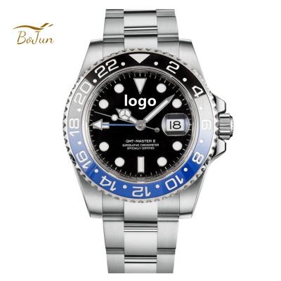 China Factory 904L size 40mm luxury steel movement GMT 3186 automatic noob date customized watch bezel GMT series rollesxadlex ceramic watch for sale