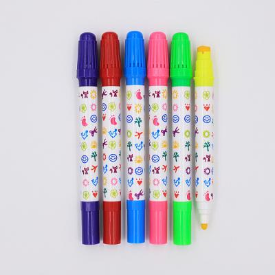 China +3 Years Multi Color Self-Inking Marker Set Marker Pen Non-Toxic Cheap Stamp Pen Double Tip Color Stamp Pen For Kids for sale