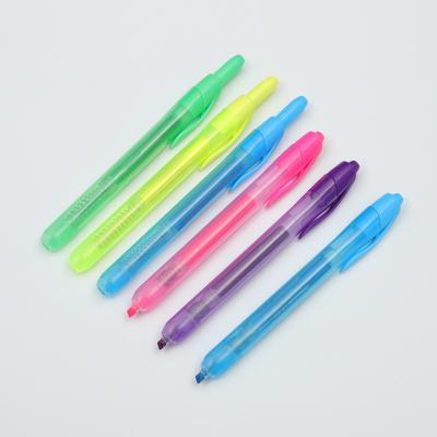 China Promotional Markers & New Promotion Design Highlight Bars Retractable Multi Colored Highlighter Bar Pen for sale