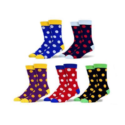 China Custom Fashion Breathable High Quality Men's Casual Dot Socks Men's Cotton Socks Colorful for sale