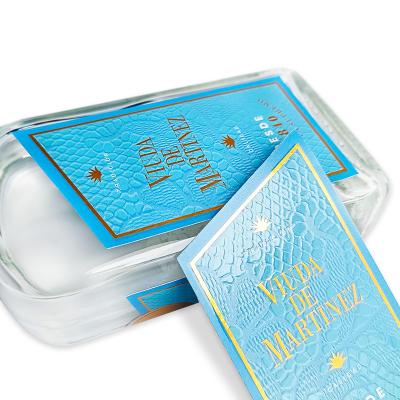 China Custom Luxury Waterproof Wine Tequila Bottle Printing Wrapping Label Gold Foil Stamping Varnish Textured Vinyl Paper Embossed Sticker for sale