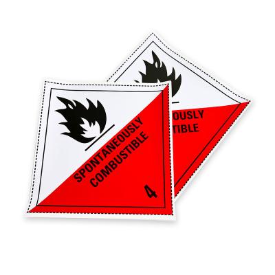 China paper & Custom Cardboard Safety Warning Card Fade Outdoor Sunscreen Label Heat Resistant Material Waterproof Sticker for Hazardous Chemicals for sale