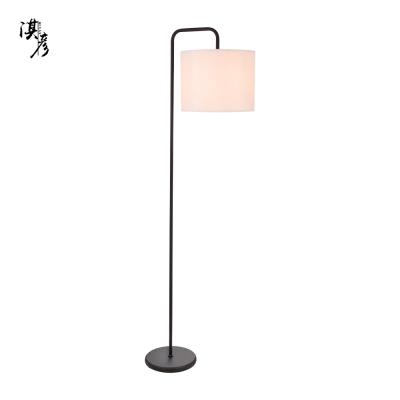 China Newest Modern Contemporary Living Room Floor Lamp Vintage Vintage Bamboo Fabric Light Shade for sale