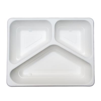 China Biodegradable bento box one time use biodegradable sugarcane bagasse food container for sale